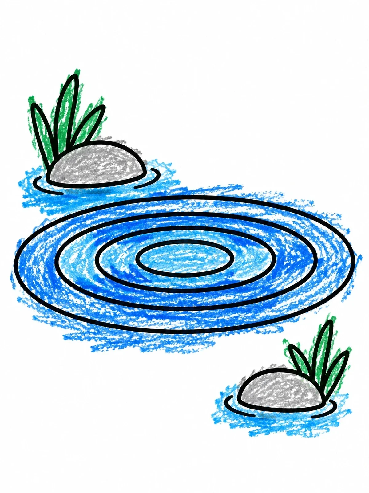 Colored example of the Calm Water Ripples On Lake coloring page