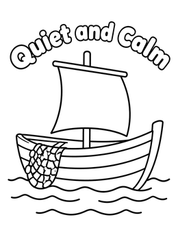 Free printable Quiet And Calm Fishing Boat coloring page