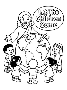 Free printable Jesus And Children Around The Globe coloring page