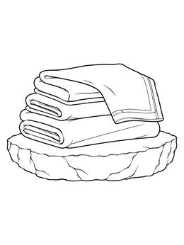 Free printable Folded Burial Linens On Stone Shelf coloring page