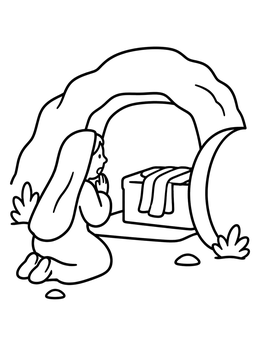 Free printable Mary At The Open Tomb coloring page