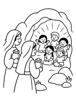 Free printable Women And Children At The Tomb coloring page