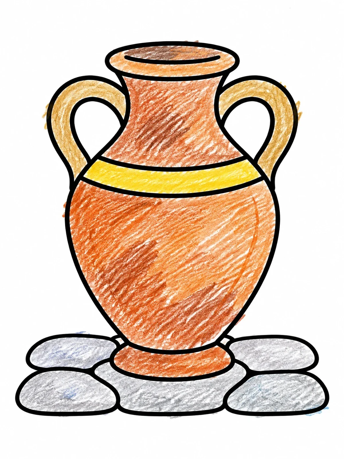 Colored example of the Ancient Clay Water Pitcher coloring page