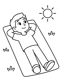 Free printable Man Resting Peacefully On A Mat coloring page