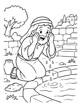 Free printable Man Washing Eyes At The Pool coloring page