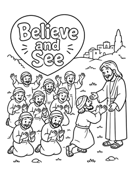 Free printable Jesus Heals The Ten Lepers coloring page