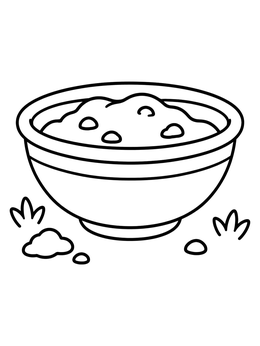 Free printable Clay Bowl With Mud coloring page