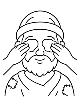 Free printable Gentle Hands Anointing The Blind Man coloring page