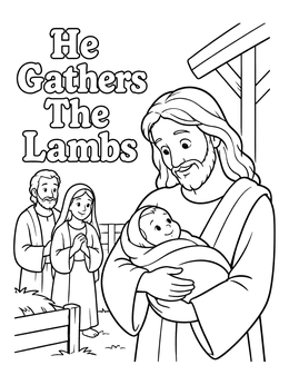 Free printable Jesus Holding A Sweet Baby coloring page