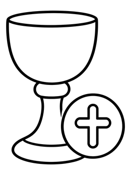 Free printable Communion Chalice And Sacred Host coloring page
