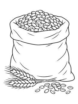 A sack filled with grain on this jesus is the bread of life coloring page.