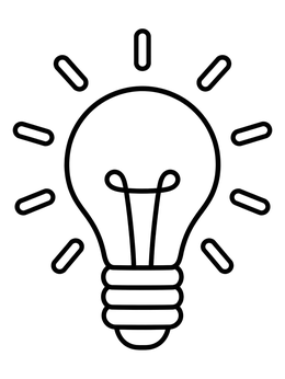 Free printable Shining Light Bulb Outline coloring page