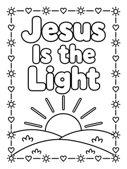 Free printable Jesus Is The Light Sunrise coloring page