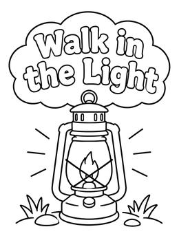 Free printable Walk In The Light Lantern coloring page