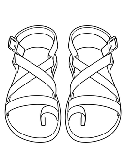 Free printable Biblical Leather Strapped Sandals coloring page