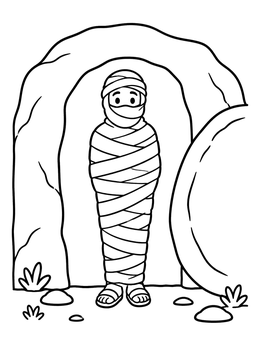 Free printable Lazarus Stepping Out Of The Tomb coloring page