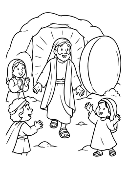 Free printable Lazarus Steps Out Of The Tomb coloring page