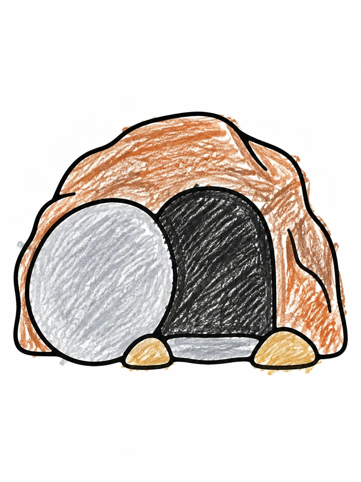 Colored example of the Open Rock Tomb Entrance coloring page
