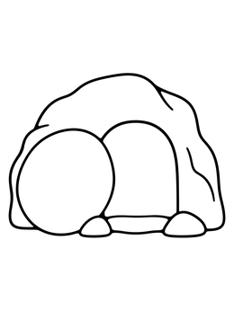 Free printable Open Rock Tomb Entrance coloring page