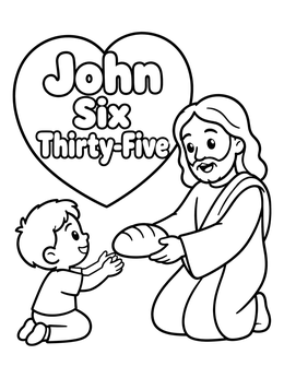 Free printable Jesus Sharing Bread With Child coloring page
