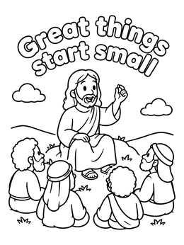 Free printable Jesus Teaching About The Mustard Seed coloring page