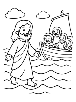 Free printable Jesus Walking On The Water coloring page