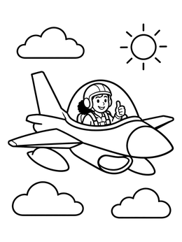 Free printable Jet Pilot Giving Thumbs Up coloring page