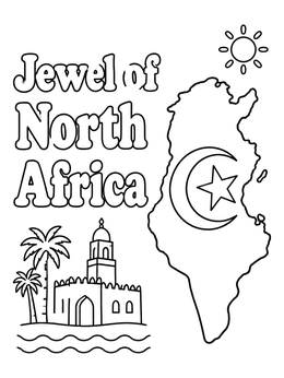 Free printable Jewel Of North Africa Tunisia Map coloring page