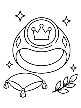 Free printable Royal Signet Ring With Crown coloring page