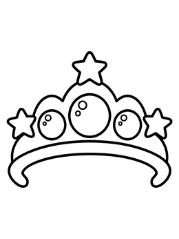 Free printable Simple Royal Tiara With Stars coloring page