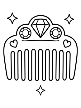 A decorative hair accessory in this jewelry coloring page.