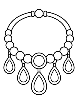 Free printable Beaded Necklace With Teardrop Gems coloring page