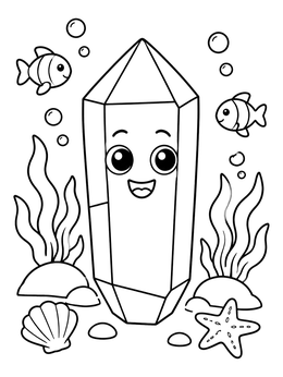 Free printable Cute Crystal Prism Under The Sea coloring page