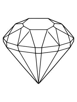 Free printable Faceted Brilliant Cut Gemstone coloring page