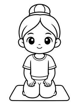 Free printable Cute Chibi Girl Kneeling In Seiza coloring page