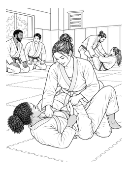Free printable Martial Arts Class In The Dojo coloring page