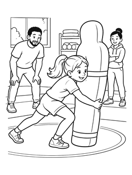 Free printable Takedown Practice With Dummy coloring page