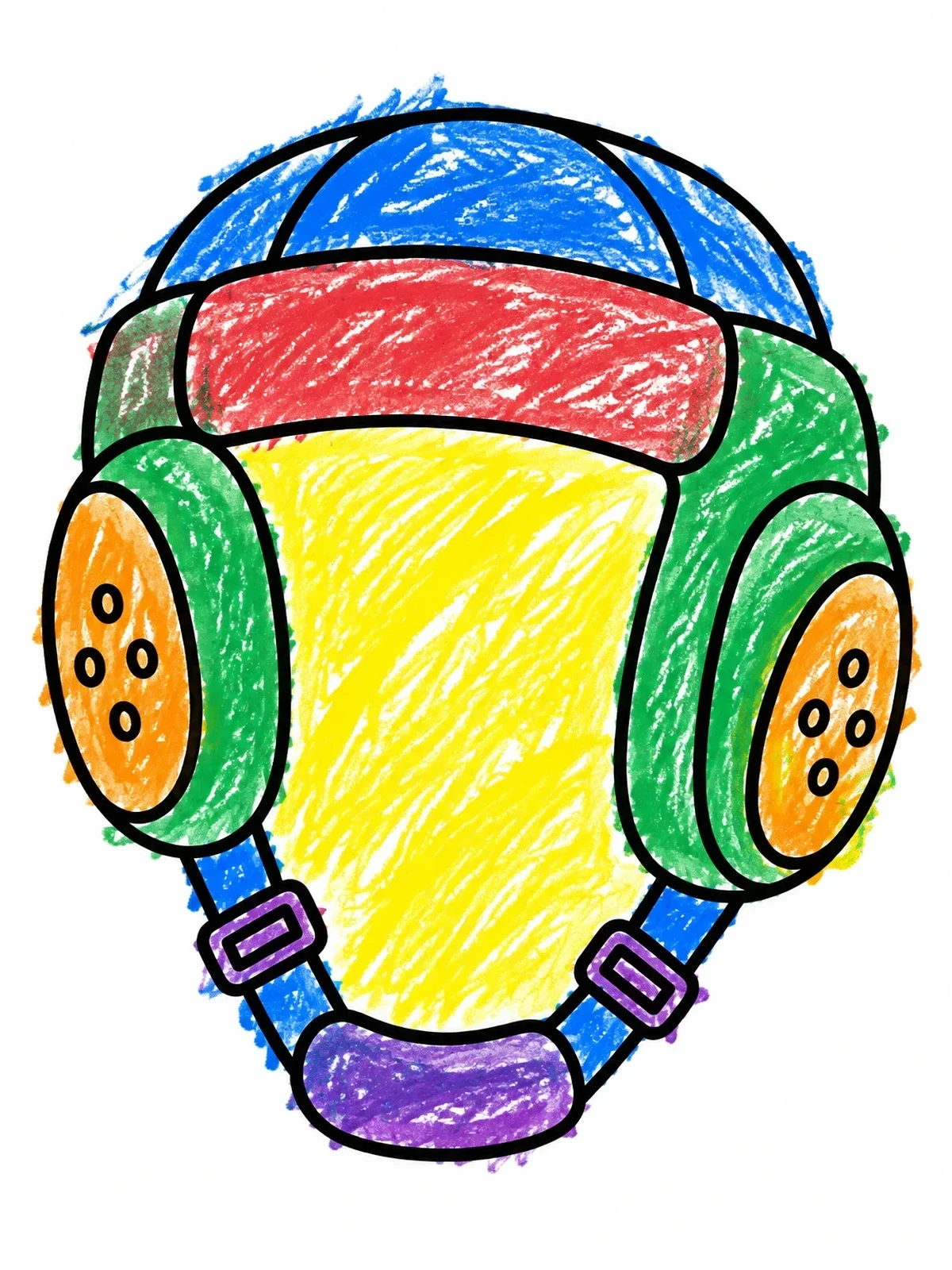 Colored example of the Grappling Ear Guard Headgear coloring page