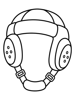 Free printable Grappling Ear Guard Headgear coloring page