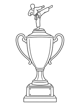 Free printable Martial Arts Championship Trophy coloring page