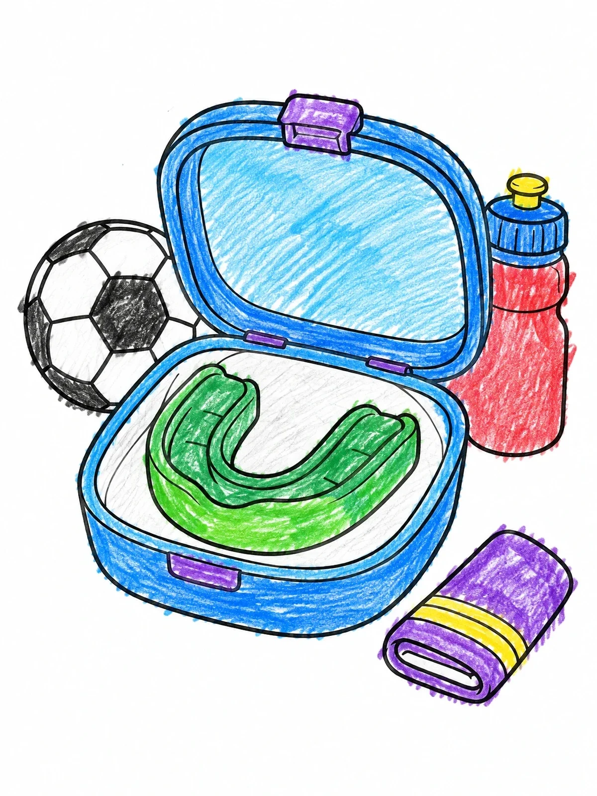 Colored example of the Sports Mouthguard In Protective Case coloring page