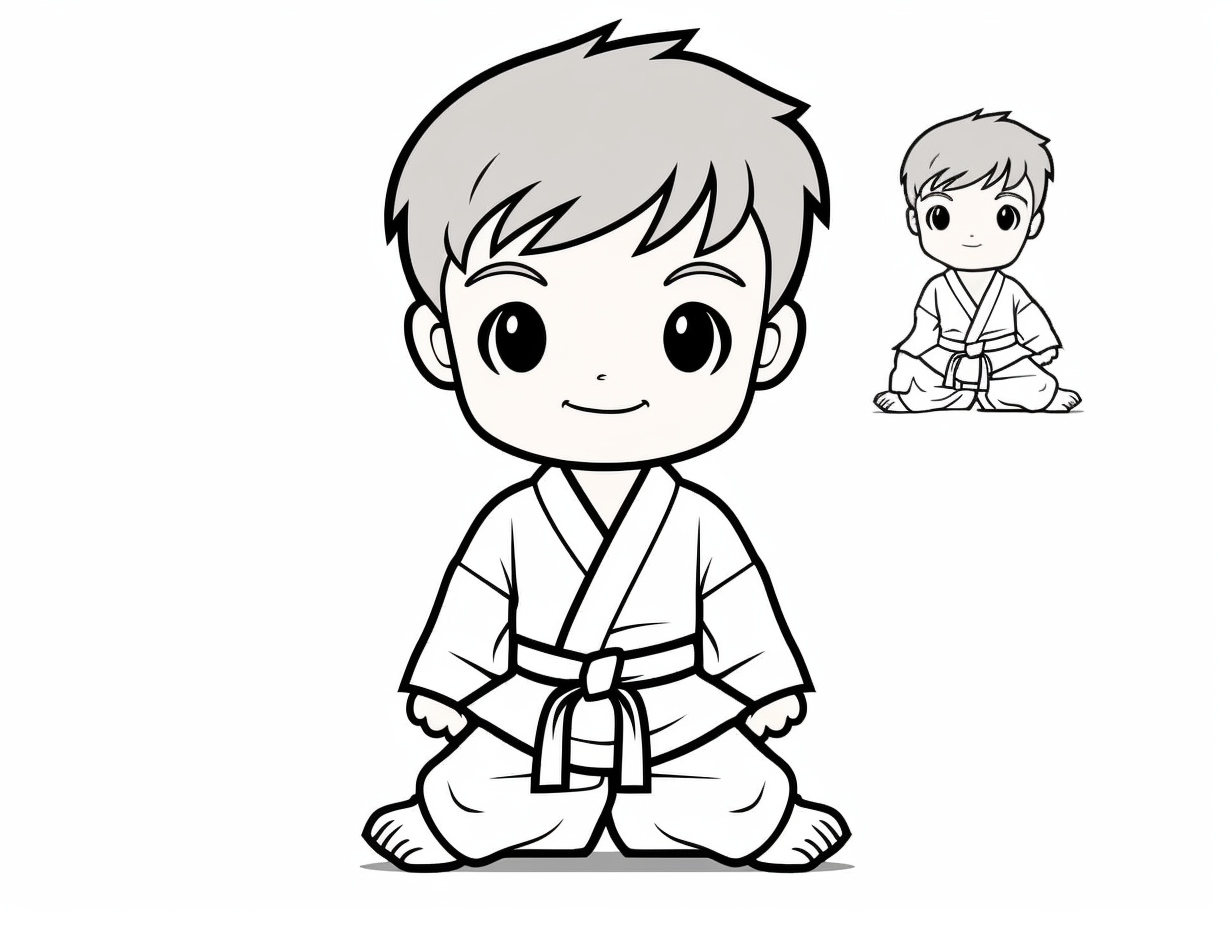 Jiu Jitsu Positions Coloring - Coloring Page