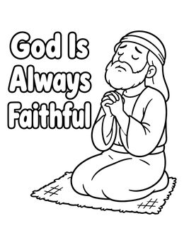 Free printable Job Praying On A Mat coloring page
