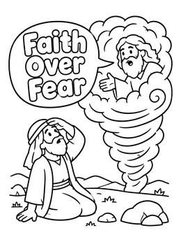 Free printable Job Hearing God In The Whirlwind coloring page