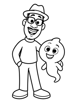 Free printable Joe Gardner And Friendly Soul Spirit coloring page
