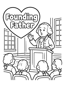 Free printable John Adams Speaking At The Lectern coloring page