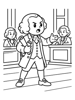 Free printable John Adams Speaking In Congress coloring page