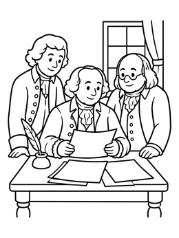 Free printable John Adams And Founding Fathers Writing coloring page