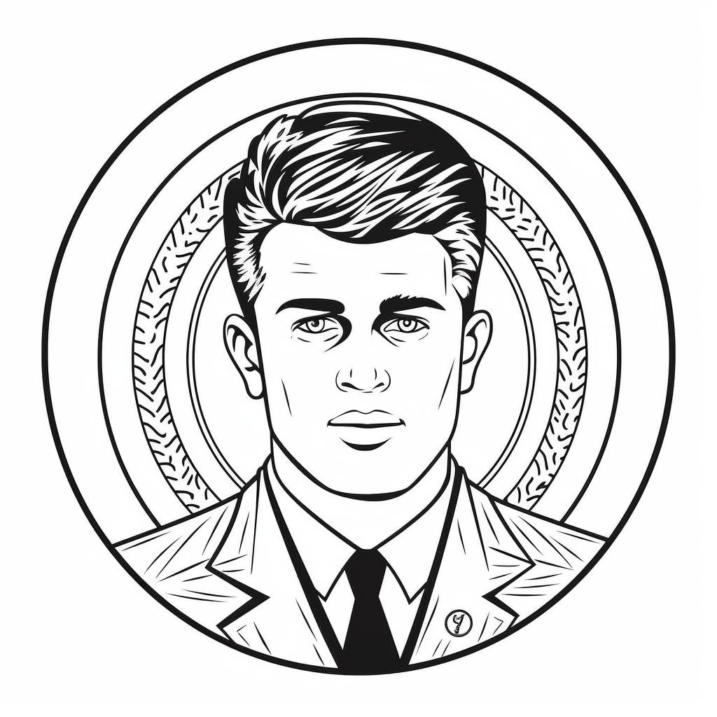 John F Kennedy For Kids To Color Coloring Page