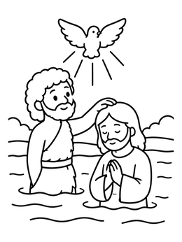 Free printable Baptism Of Jesus In The Jordan coloring page